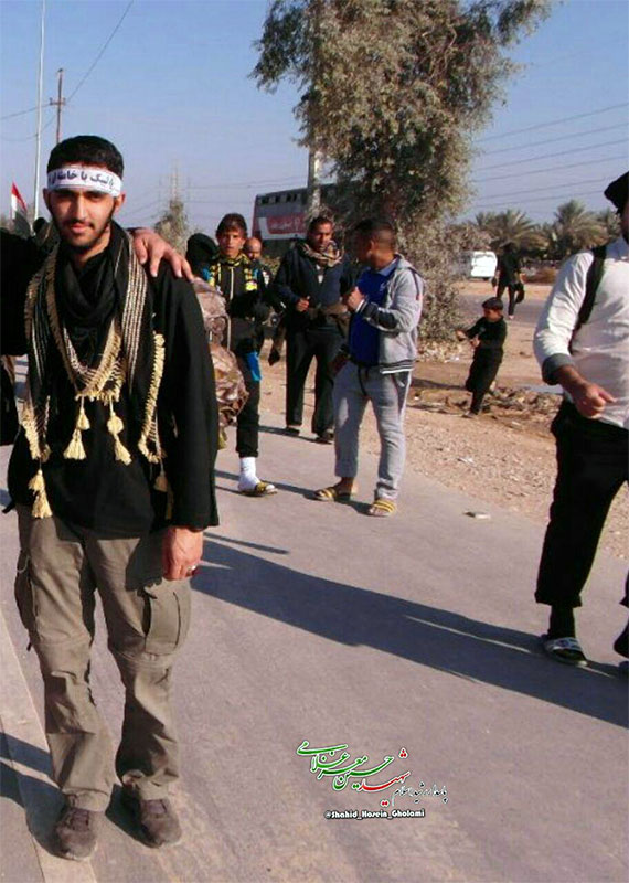 تصویر دیده نشده از شهید مدافع حرم در پیاده روی اربعین